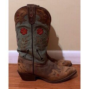 Laredo Miss Kate Western Cowboy Boot Sz 8.5 Preowned Flower Arrow Pattern Retro
